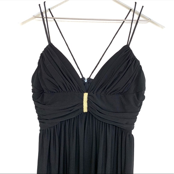 Cache Babydoll Beaded Black Summer Dress - Picture 12 of 14